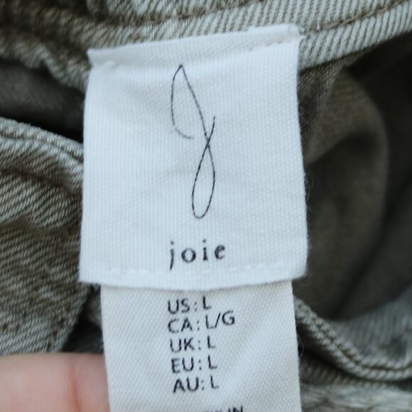 Joie Olive Snap Loop Rope Belt Wide Leg Lyocell Cotton Blend Pants Sz LARGE - Picture 7 of 8